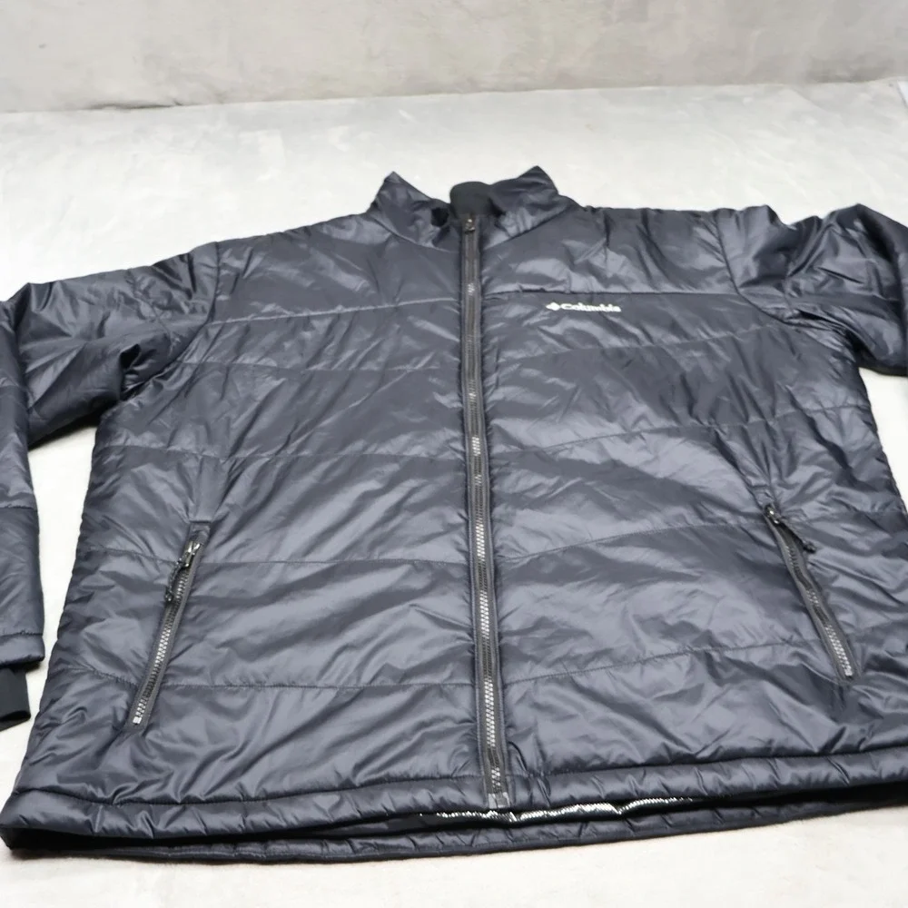Columbia Jacket Mens XXL Black Omni-Heat Insulated Wind Rain‎ Quilted Puffer